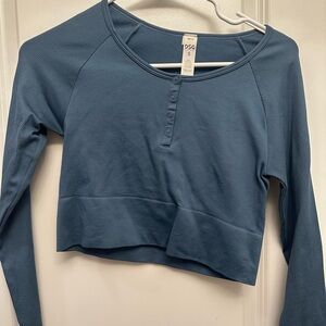 DSG Women's Blue Long Sleeve Crop Top